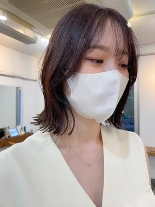 ミディアム カラー 【arc】Ruri コテ巻き風パーマのヘアスタイル