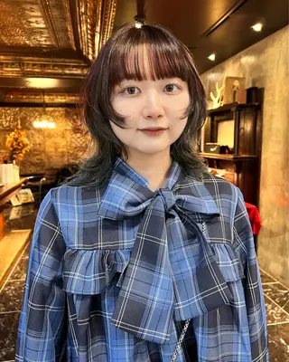 ミディアム カラー haco＋所属・圧倒的デザイン力 店長🎨RENAのヘアスタイル