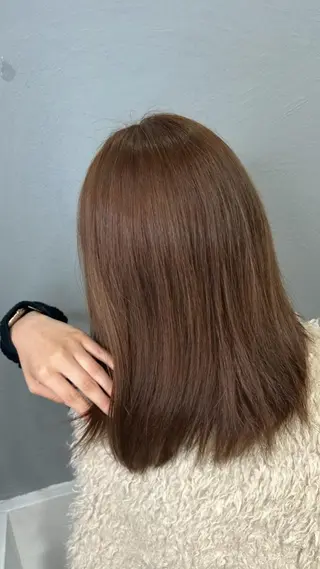 ミディアム カラー dao/ミルクティー /ブラウン/ブロンドのヘアスタイル