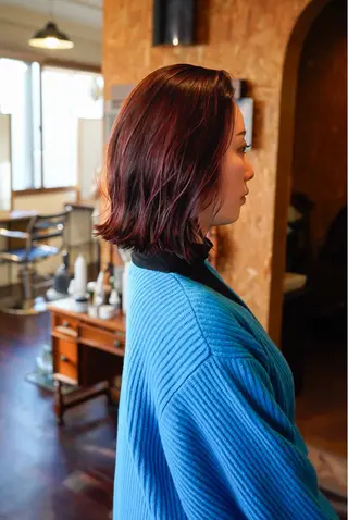 ミディアム カラー 千葉 慎也のヘアスタイル