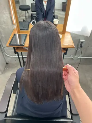 ミディアム カラー パーマ ✨ブリーチなし透明感 ✨カラー💍Yuriのヘアスタイル