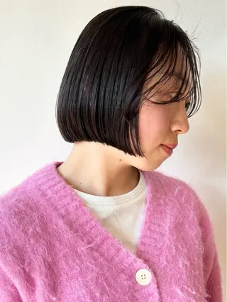 ミディアム 石山 /切りっぱなしボブのヘアスタイル