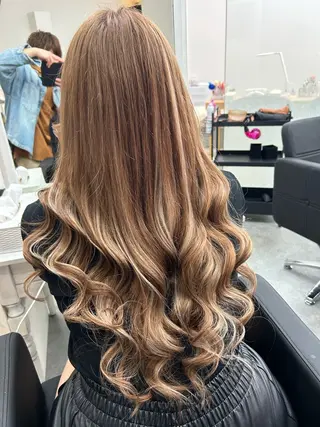 ロング カラー ヘアアレンジ 下妻 カラーエクステ難波のヘアスタイル