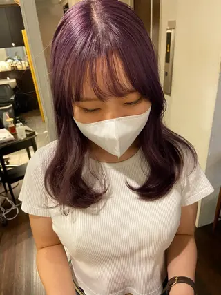ミディアム aW HAIRカンノ カナエのヘアスタイル