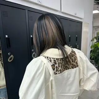 セミロング ダブルカラー/韓国 ヘア/さわのあかねのヘアスタイル