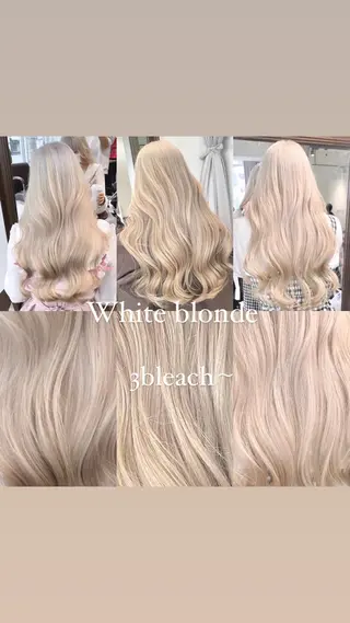 ロング カラー ヘアアレンジ 🧸ハイトーン🧸 ゆっきー🧸のヘアスタイル