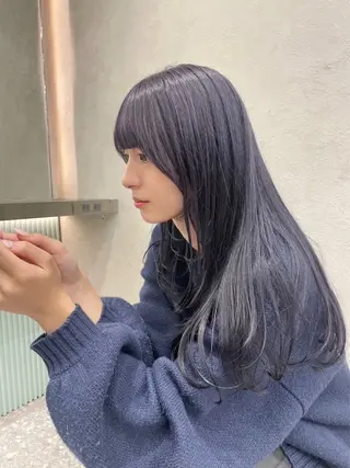 ロング カラー ブリなしWカラー✨️ 髪質改善【タケル】のヘアスタイル