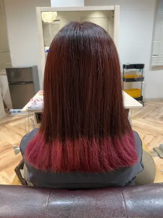 セミロング カラー 田村 桃々のヘアスタイル