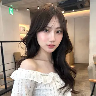 ロング カラー 山崎/ボブ縮毛矯正 レイヤー髪質改善のヘアスタイル