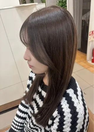 セミロング カラー 頭皮×髪質改善 透明感カラー💎中村のヘアスタイル
