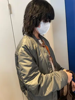 ミディアム カラー パーマ レイヤー／似合わせ TAKUYAのヘアスタイル