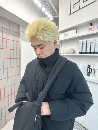 ショート カラー メンズ ハイトーン特化🌟 カワシマシュンスケのヘアスタイル