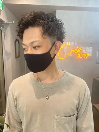 ミディアム パーマ ヘアアレンジ メンズ XENA表参道 MIKUのヘアスタイル