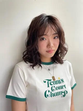 ミディアム パーマ Toiro 横浜所属・🎀レイヤー/パーマ カラー/ai🎀のヘアスタイル