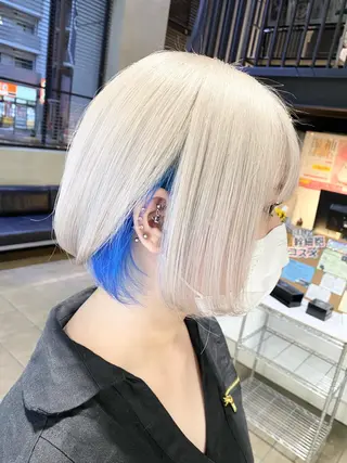 ミディアム ✨ブリーチ/ウルフ/ 心斎橋/横山大樹のヘアスタイル