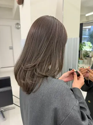 セミロング カラー 表参道/赤み無し 透明感 colorのヘアスタイル