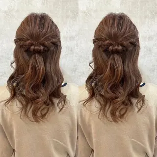 セミロング ヘアアレンジ シールエクステ🎀 羽エクステ🌙しぇるのヘアスタイル