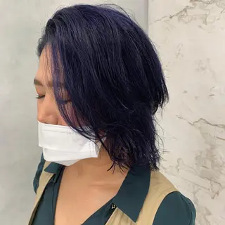 ミディアム カラー ヘアアレンジ メンズ キッズ ネイル マツエク・マツパ nameless髪質 改善ブリーチ心斎橋のヘアスタイル