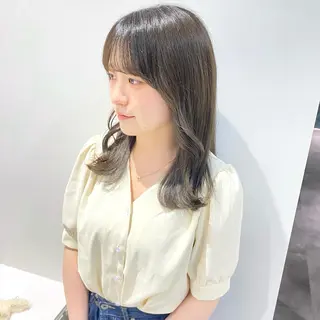 ミディアム カラー 髪質改善絹髪質感TR レイヤーカット/熊澤のヘアスタイル