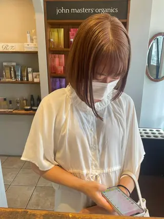 ミディアム カラー 渡辺 瑠美のヘアスタイル