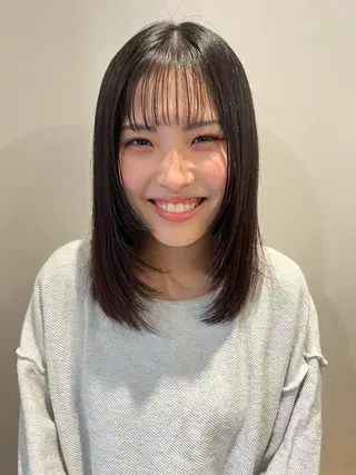 ミディアム 🫧艶髪/透明感色 🫧河原町💛MOEのヘアスタイル