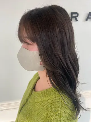 セミロング カラー SARA古賀店 かすみ🐬🩵のヘアスタイル