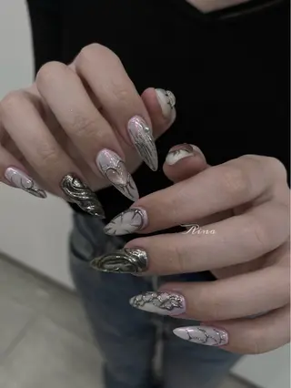 ネイル moca  心斎橋店所属・moca心斎橋店 Aina🐈‍⬛🤍のネイルデザイン