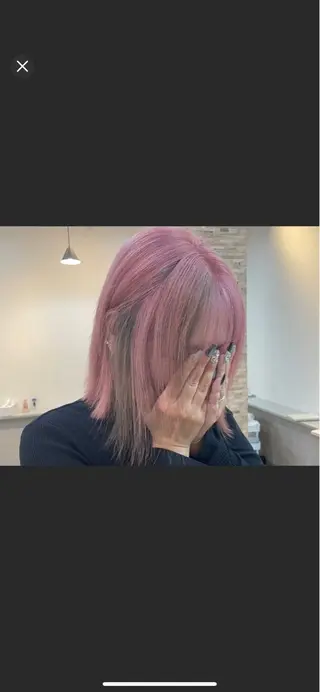 ミディアム カラー ヘアカラー&縮毛矯正 STAR☆RIVERのヘアスタイル