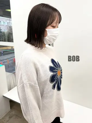 ミディアム カラー jjeno所属・kaN./ボブ /髪質改善ストレートのヘアスタイル