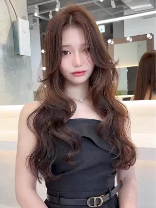 ロング カラー パーマ Lond mare レイヤーカット/韓国のヘアスタイル