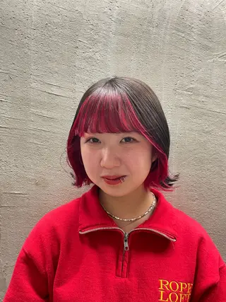 ミディアム カラー ブリーチ/レイヤー 💙ayame💙のヘアスタイル