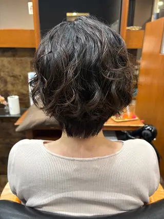 ショート パーマ 落合 ちりのヘアスタイル