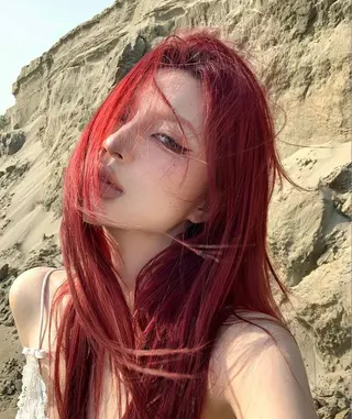 ロング ヘアアレンジ 💎韓国/ レイヤー カット/ 暖色🫧のヘアスタイル