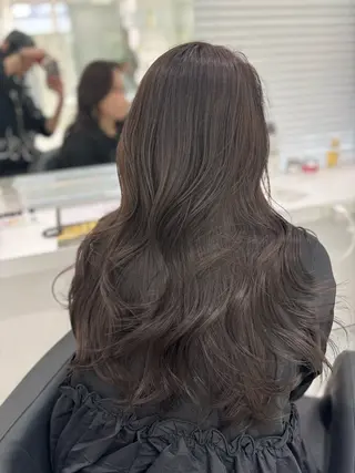 ロング カラー ブリーチなし透明感 ×縮毛矯正🤍ユウのヘアスタイル