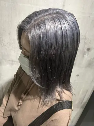ミディアム カラー mimiiy梅田 中崎町ハイトーンのヘアスタイル