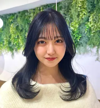 ロング カラー レイヤー/韓国ヘア /顔周り/大久保貴之のヘアスタイル