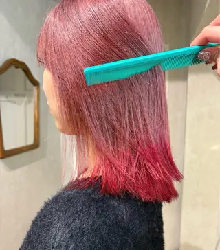 ミディアム カラー 艶ハイトーン/ 輝保🤍✨のヘアスタイル