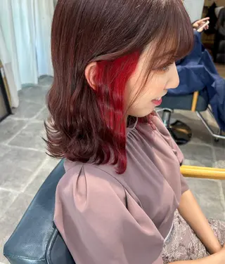 セミロング カラー newi梅田🫧韓国 ヘア🫧sakiのヘアスタイル