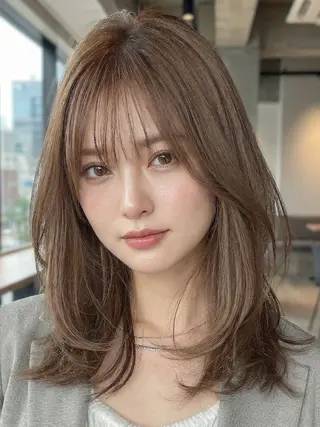 セミロング カラー 🌛ダブルカラー 🌜SAYAKAのヘアスタイル