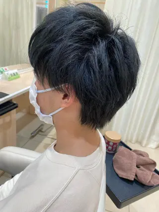 ショート カラー パーマ メンズ 🩵波巻き／ツイスパ HARU💎のヘアスタイル