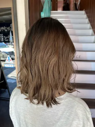 ミディアム カラー パーマ ヘアアレンジ 【暗め透明感カラー】 【インナー】小島良太のヘアスタイル