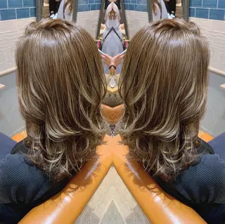 ミディアム カラー ヘアアレンジ 髪質改善特化 ミサワコウキのヘアスタイル