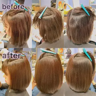 ミディアム カラー パーマ ブリーチ縮毛矯正/ デサキ ショウヘイのヘアスタイル