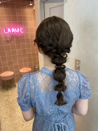 セミロング ヘアアレンジ 新宿/韓国ヘア 中明度カラー/かやのヘアスタイル