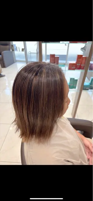 セミロング カラー ✨白髪ぼかし脱白髪/ 山口智弘✨のヘアスタイル