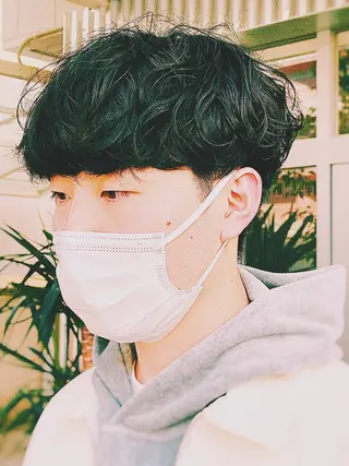 ショート パーマ メンズ メンズパーマ タカキリョウのヘアスタイル