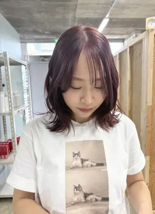 ミディアム カラー 《ボブ・パーマ》 くりーわ🌰ゆいなのヘアスタイル