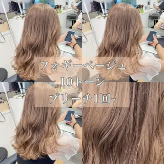 セミロング カラー ヘアアレンジ トレンドモテカラー 🩷色落ちまで可愛くのヘアスタイル