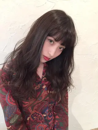 ロング カラー パーマ 👑圧倒的カラー👑 佐々木祐希のヘアスタイル