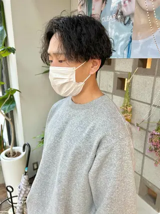 パーマ メンズ メンズパーマ/フェ ザーパーマ/古川晴輝のヘアスタイル